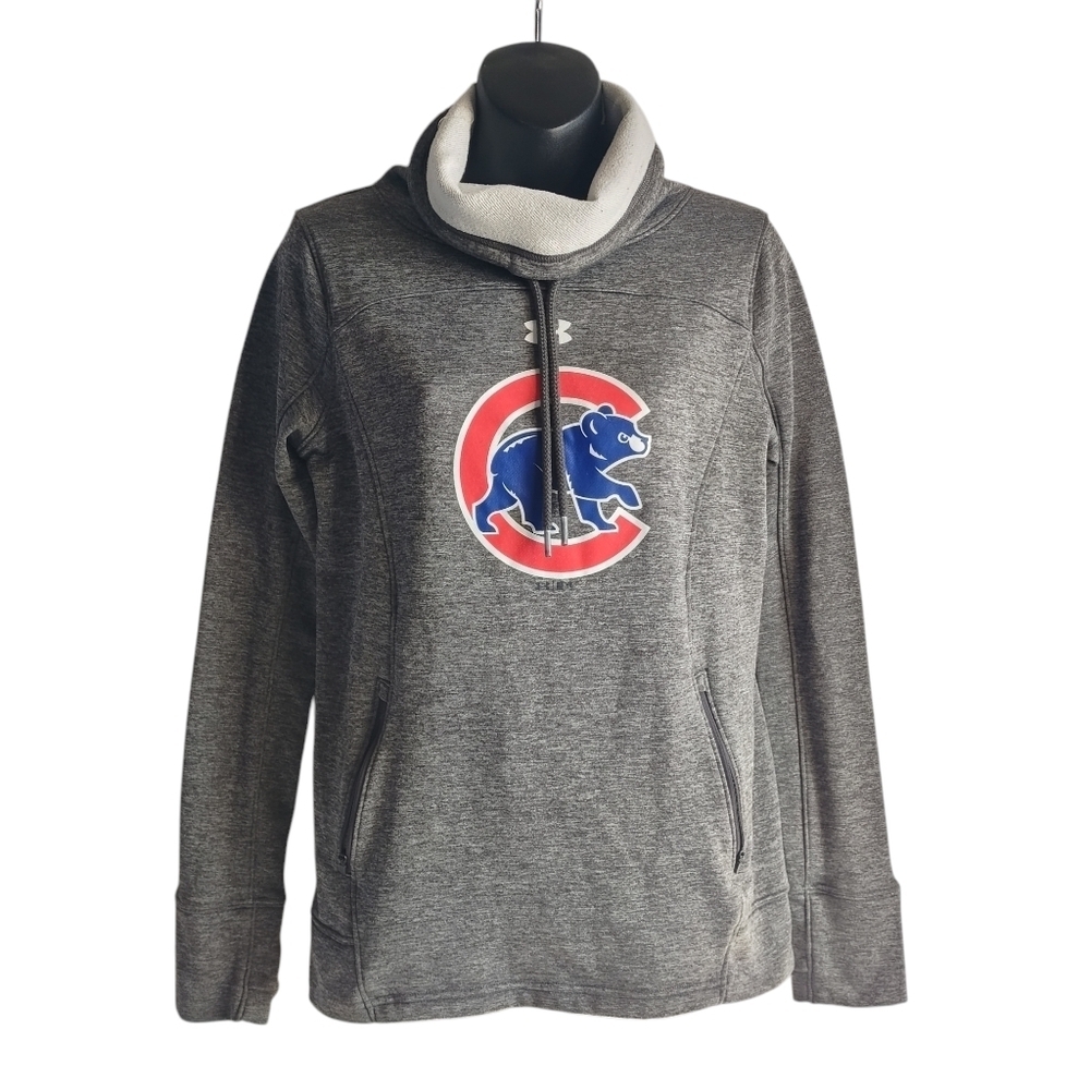 Under Armour Chicago Cubs Women's Gray Tuttle Neck Sweatshirt Size S /P